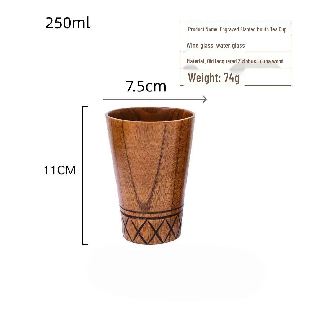 Taza de Cerveza y Taza de Café de Madera Japonesa con Asa - Resistente a Altas Temperaturas, Diseño Creativo