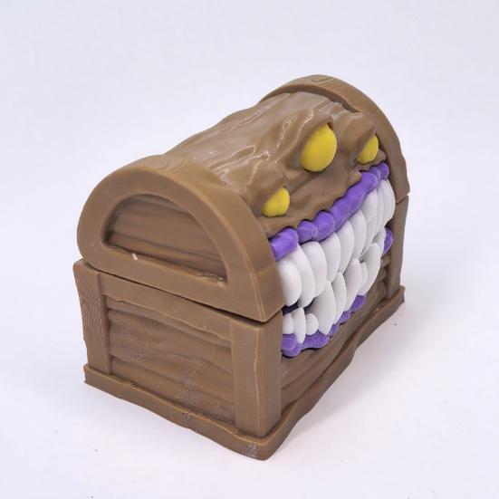 Horror Mimic Dice Storage Box Heavy Duty Plastic Mini Jewelry Box Miniature Necklace Earrings Organizer Chest Ornaments