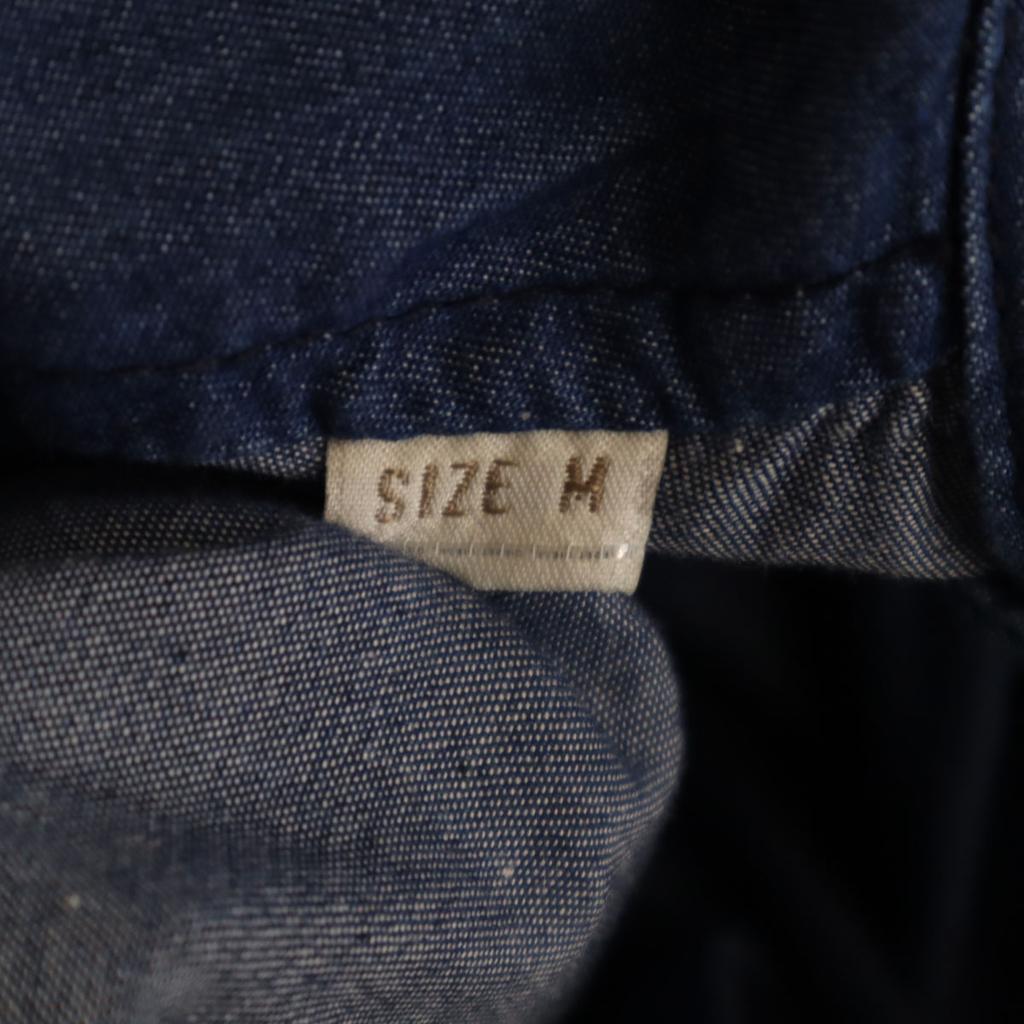 DIESEL Overall handle Long sleeve Band collar shirt M Navy Women Used