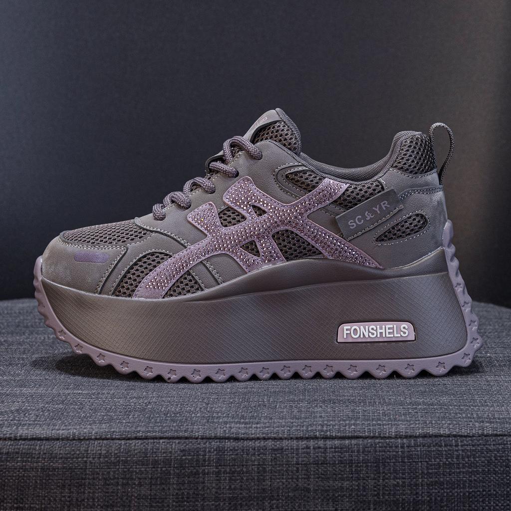 Thick-soled small Forrest Gump shoes women's 2025 autumn new light luxury explosion casual fashion heightening sports little white shoes