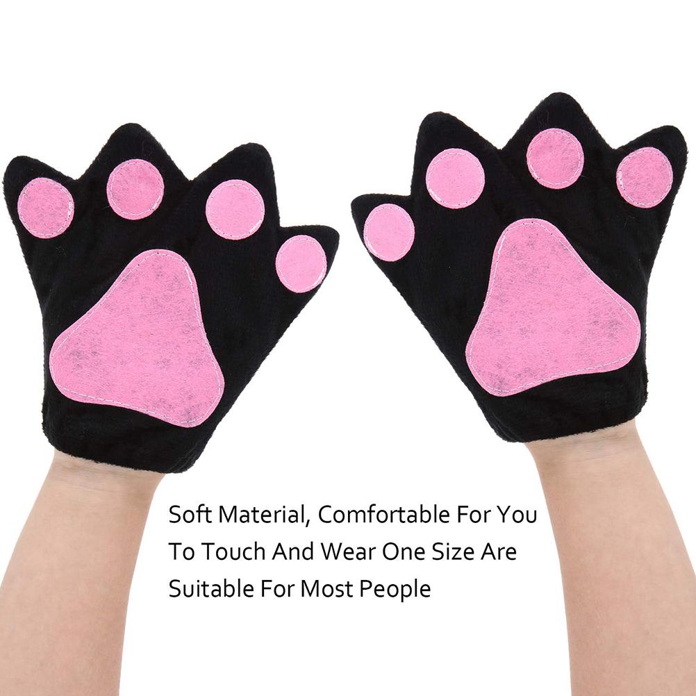 5 Pcs Cat Costume Set Cat Ears Headband Cat Bow Tie Cat Tail Cat  Gloves for Halloween Costume Pa