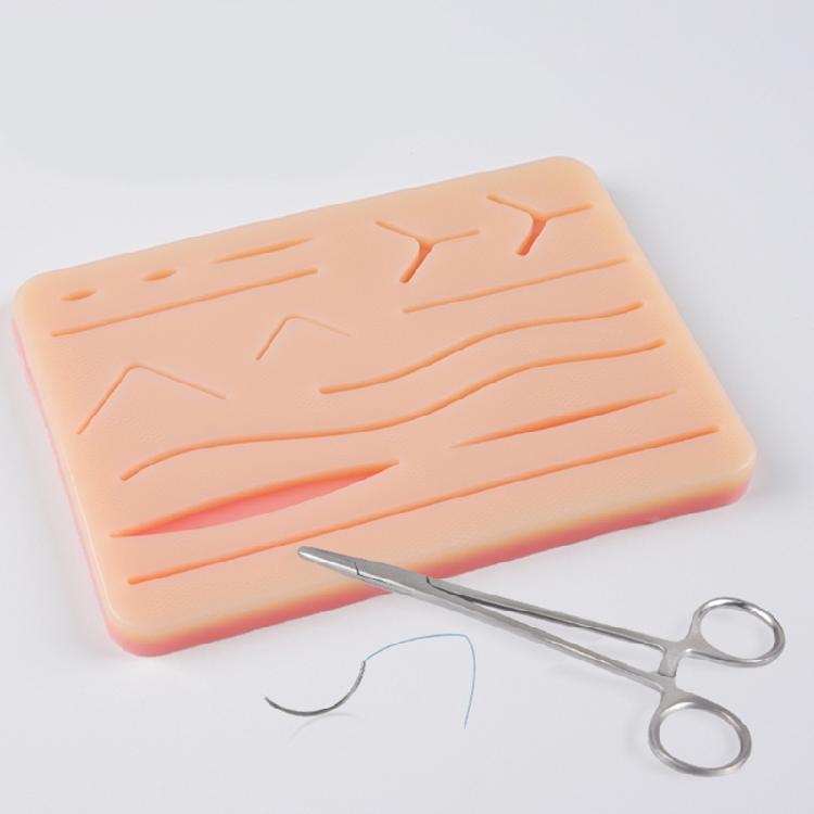 Surgical Suture Training Silicone Skin Pad with 14 Wound Suture Practice Skin Model For Technique Practice