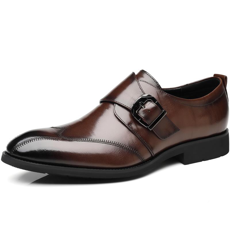 Fashion Luxury Brand Slip-on Gentleman's Stylish Social Business Formal Pointed Loafers Shoes Genuine Leather Dress Mens Wedding Oxfords