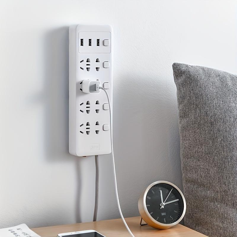 

5-piece wall mounted power board storage rack - no drilling required, detachable fixed rack for placing routers