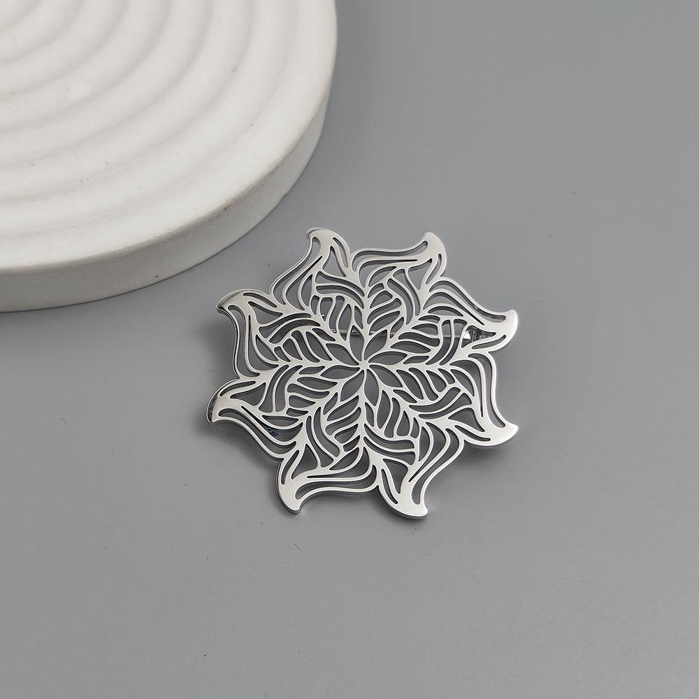 Sunflower Brooch Hollow Shirt Cufflinks, Stainless Steel Accessories