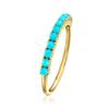 Classic Inlaid Imitation Turquoise Women's Ring Trendy Gold Color Geometry Daily Wear Party Jewelry Anniversary Gift