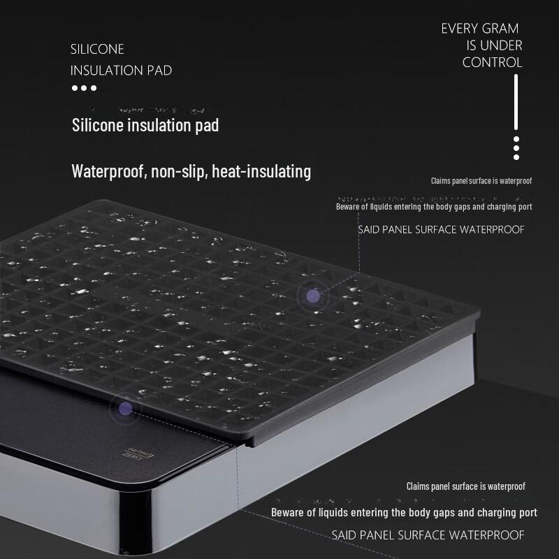 Black 3kg/0.1g Electronic Coffee Scale with Timer for Hand-Poured Italian Coffee