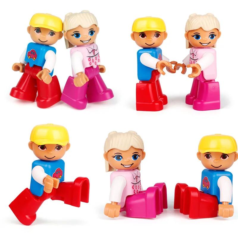 Compatible Large Building Blocks Figures Family Professional Roles Flexible Joints DIY Brick Toys