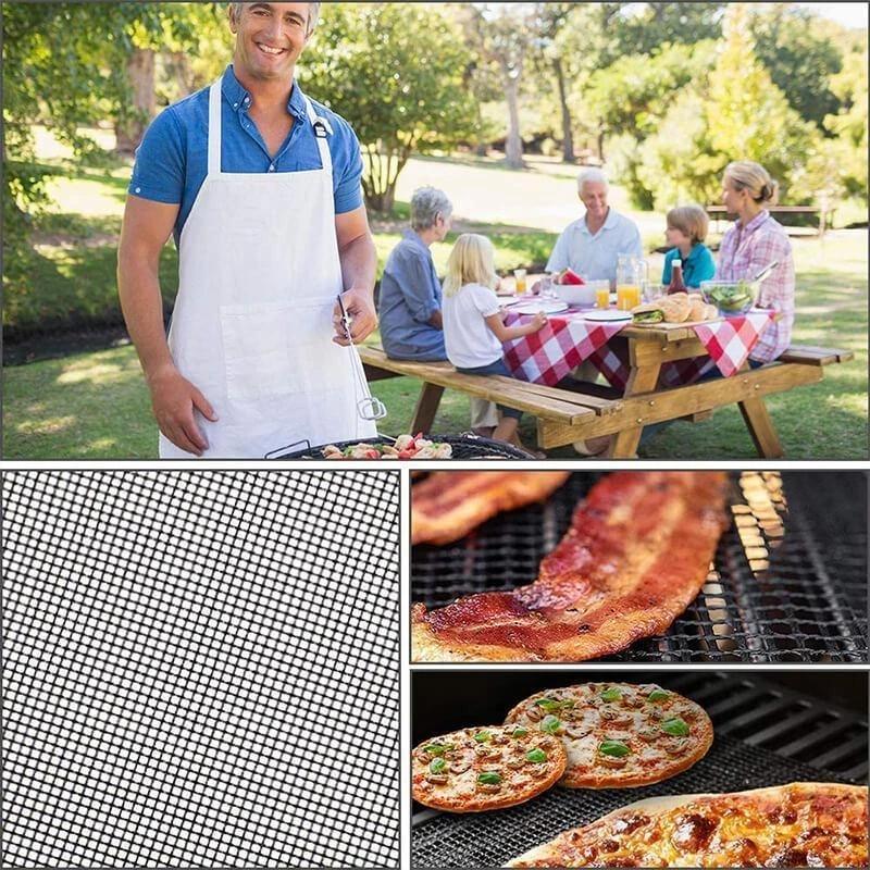 Grillnett bakenetttilbehør Non-stick grillmatte fungerer på røykpellets gass kull BBQ arkforinger