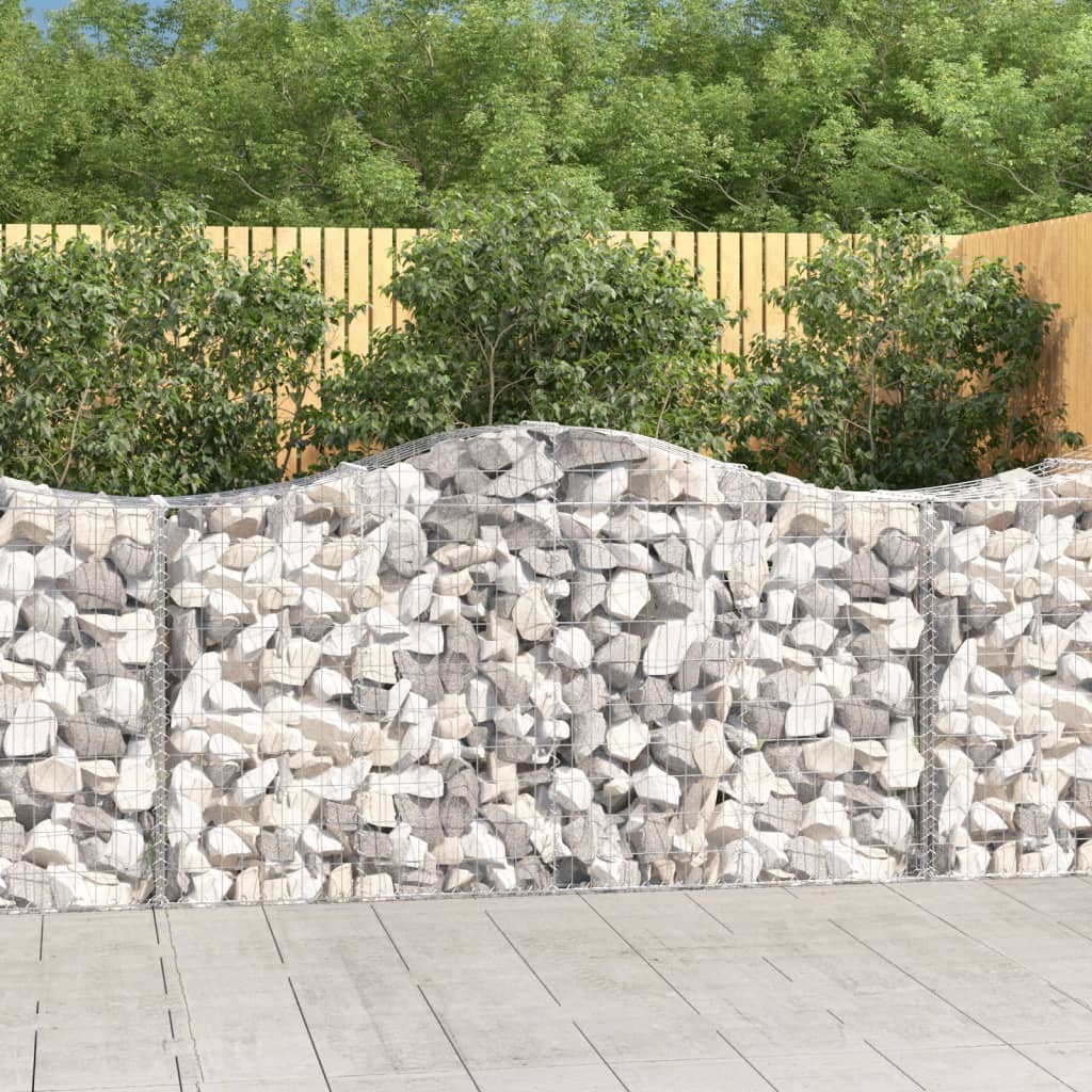 Vidaxl Bogenförmiger Gabionenkorb, 200X50X100/120cm, Verzinktes Eisen