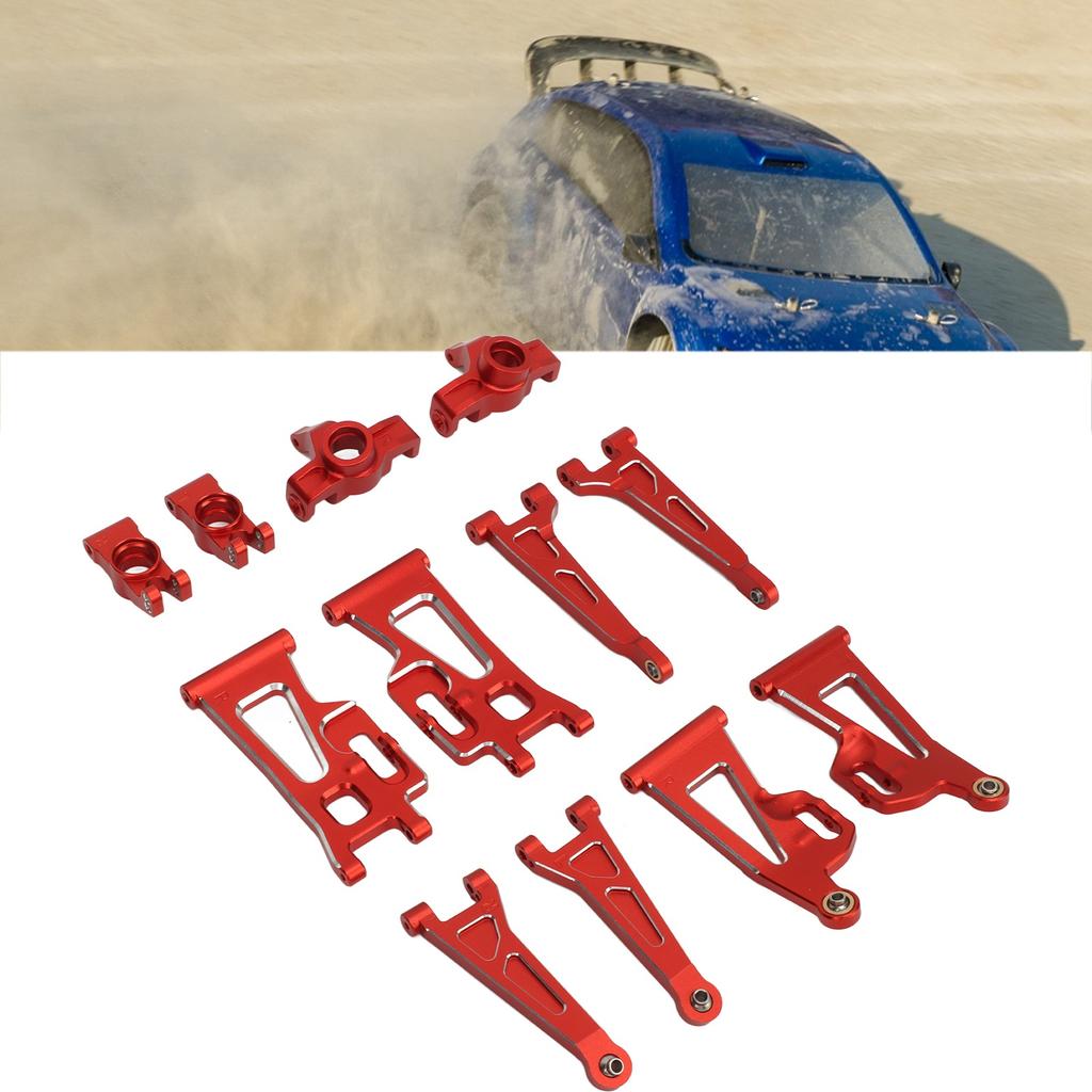 RC Car Suspension Arm Aluminum Alloy Front Rear Suspension Arm Steering Cup Rear Axle Holder Set Upgraded Parts for MJX 14210 14209 1Celsius14 RC Car