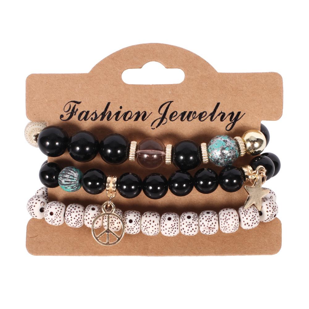 JYL TS Bracelet Bohemian Elephant  Multi-layer Beads Brings Good Luck Black лакричная конфета