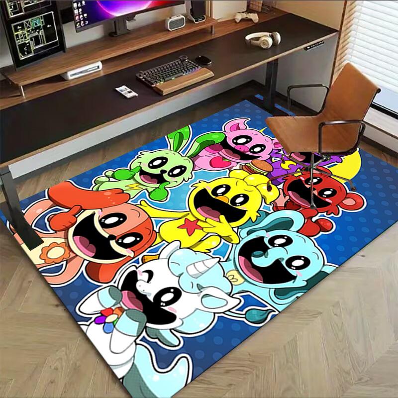 Happy Cartoon Characters Carpet For Playroom Bedroom Living Room Sofa Home Decorkids Game Area Rug Nonslip Floor Mat
