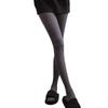 Grey See-through Cable Knit Leggings for Women - Spring & Autumn Thin Style Pantyhose That Stay Up