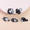 Cool RPG Game Dice Black Cats Enamel Pins Cartoon Big Eyes Kitten Animal Brooches Lapel Badge Fashion Jewelry Gifts For Friends
