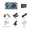 Cross-Border Dvr Touch Screen 4inch Dashcam High-Definition Dual-Lens Reversing Camera Factory Dashcam