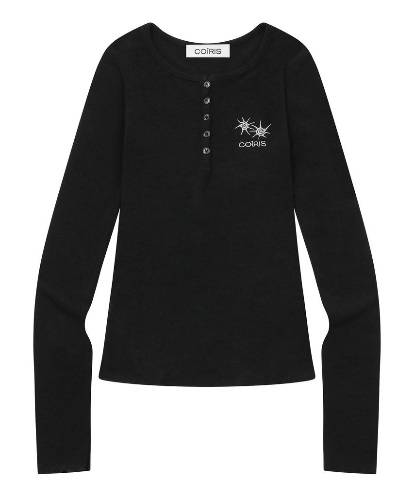Koiliseu Sun Beach Button Long Sleeve Tee (2 Colors)