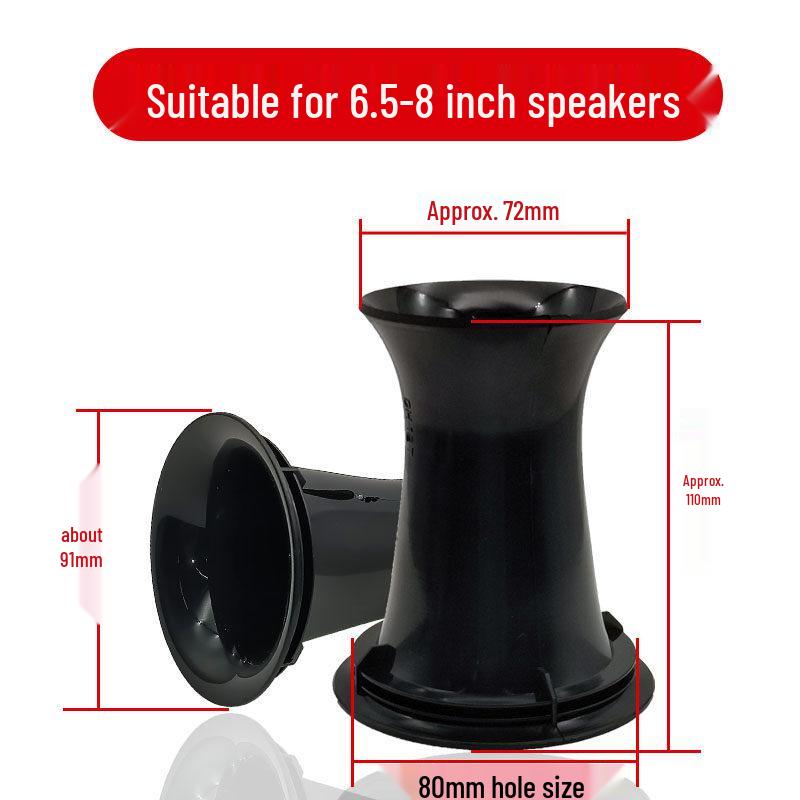 Hourglass-shaped Bass Reflex Exhaust Tube for 3" To 12" Car Subwoofer