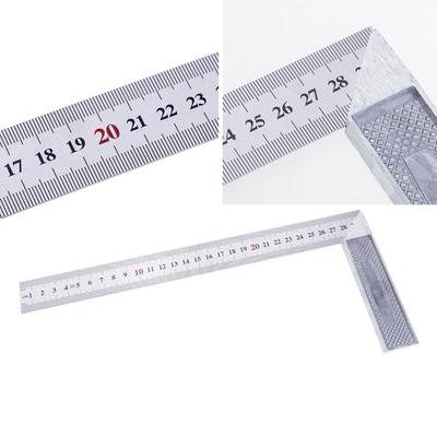 30cm Stainless Steel Right Angle Measuring Rule Tool Square Ruler 0-12 Inches Straight 90 Degree Angle Ruler Carpentry Measuring
