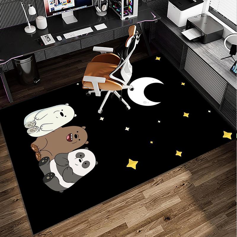 Bears Friends Adventure Office Rug Chair Mat, Game Carpet, Suitable for Front Door, Bedroom, Living Room, Desk, Holiday Gift