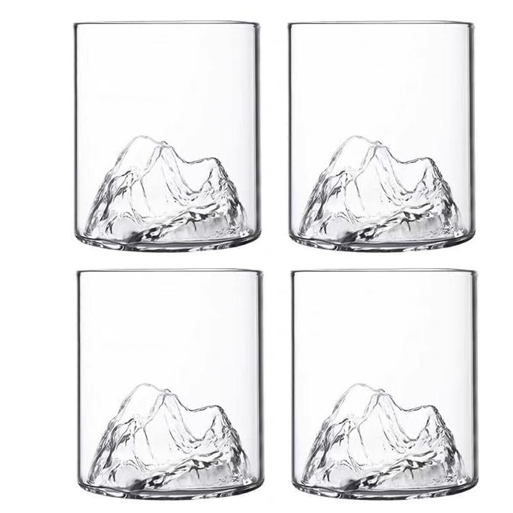 5 Oz 3D Guanshan Whiskey Glass Set Transparent Crystal Cup Suitable for Drinking Whiskey Cognac Cocktail Ice Wine Glass