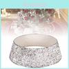Elegant Silver White Sequin Christmas Tree Skirt Stunning Holiday Decoration Accessory