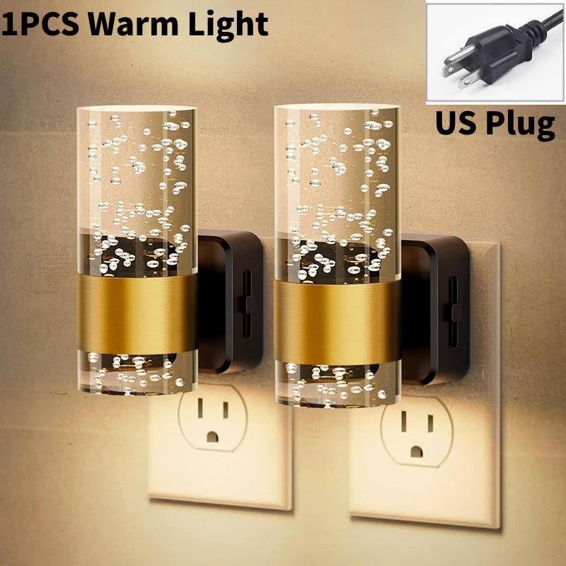 Night Light Led Plug Into Wall With Adjustable Brightness Auto Lamps Sensor