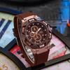 Men's Trendy Three-Eye Quartz Watch with Silicone Strap - Fashionable and Casual Design