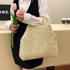 Elegant Female Square Shopper Totes Summer High-quality Straw Bag Women's Designer Large Capacity Handbag Woven Travel Beach Bag