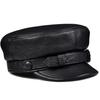 Cappello da Capitano da Motociclista in Vera Pelle da Uomo - Berretto Rock Navy per Autunno/Inverno