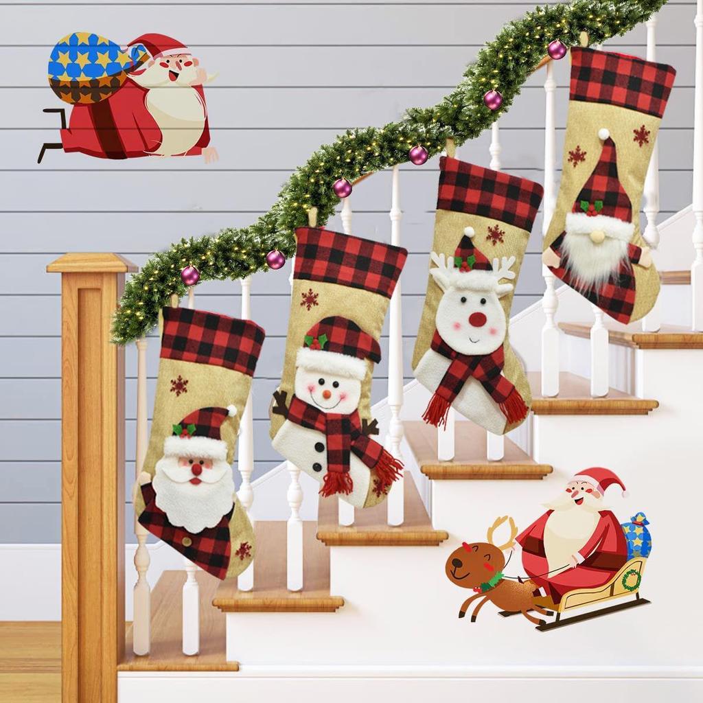 3D Cartoon Flannel Christmas Stockings & Gift Bags - 2025 Holiday Decorations