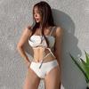 Sexy Backless High-Waisted Bodycon Sling Bandeau Swimsuit - European & American Style, Durable for Hot Spring Vacations