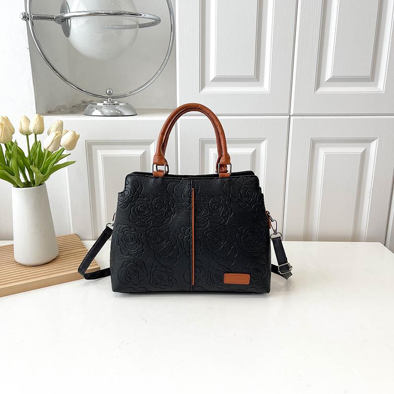 Handbag Outdoor Crossbody Large Capacity Viral Same Style Embossed Shoulder Bag Women Bag PU Soft Leather Texture