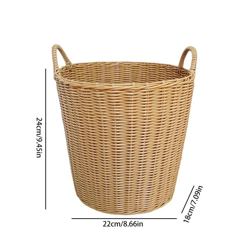 Rattan-Style Laundry Basket Foldable Dirty Clothes Basket Portable Wicker Baskets