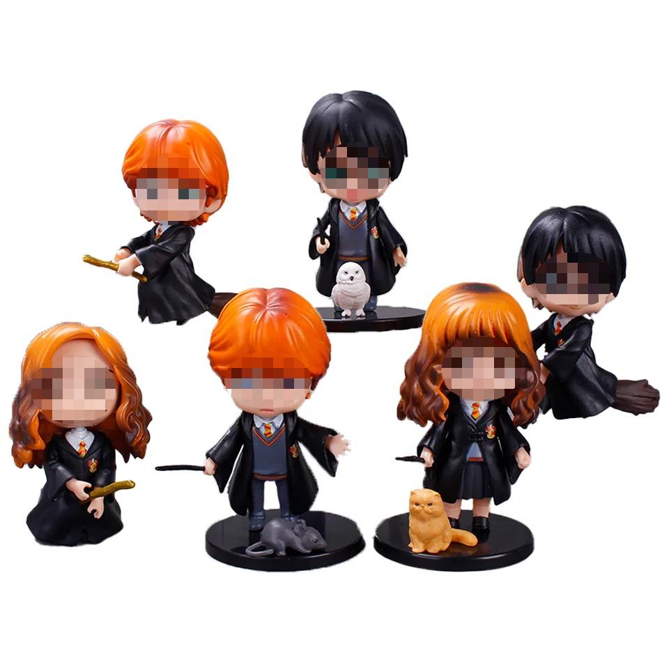 Harrry Q Style 7-9cm PVC Vinyl Figures Collection - 3pcs/10pcs including Hermione Ron Hedwig Collectible Car Model Dolls for Cake