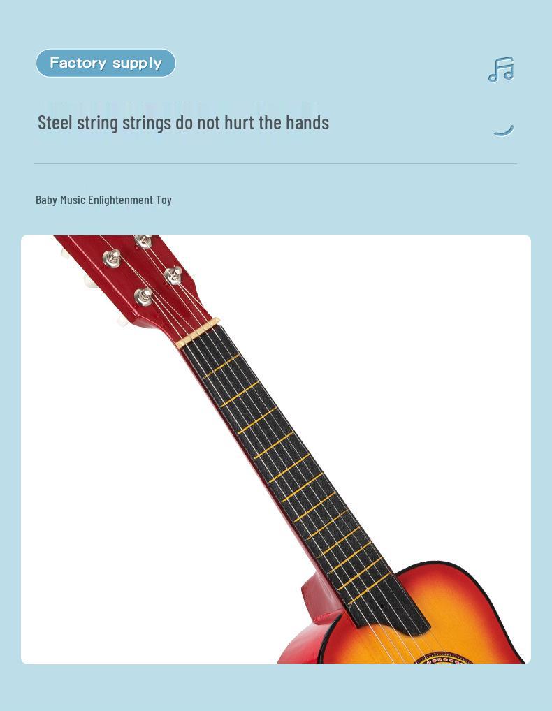 Colorful 25-inch Basswood Guitar for Kids – Beginner's Toy Instrument and Gift