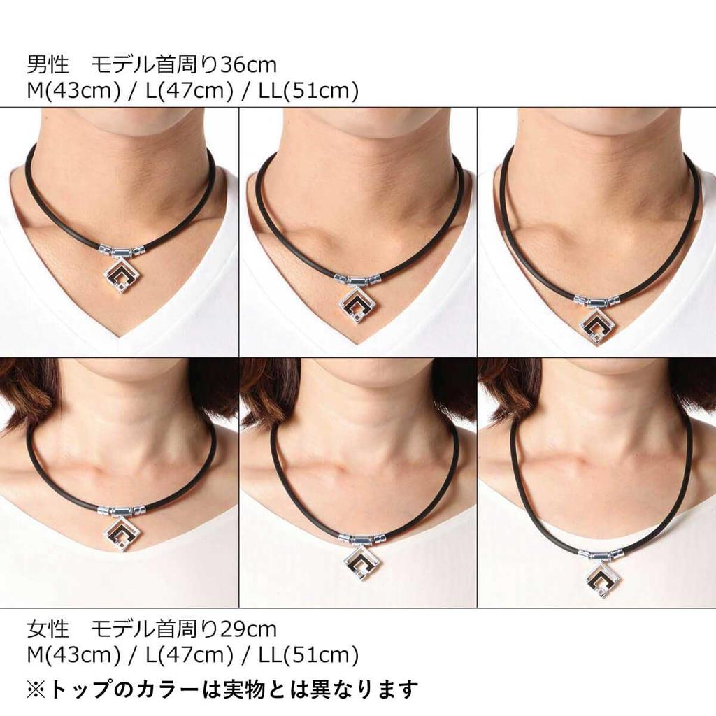 Magnetic Necklace TAO Necklace ARAN Gloss Black LL Size Popular [Colantotte] Men's