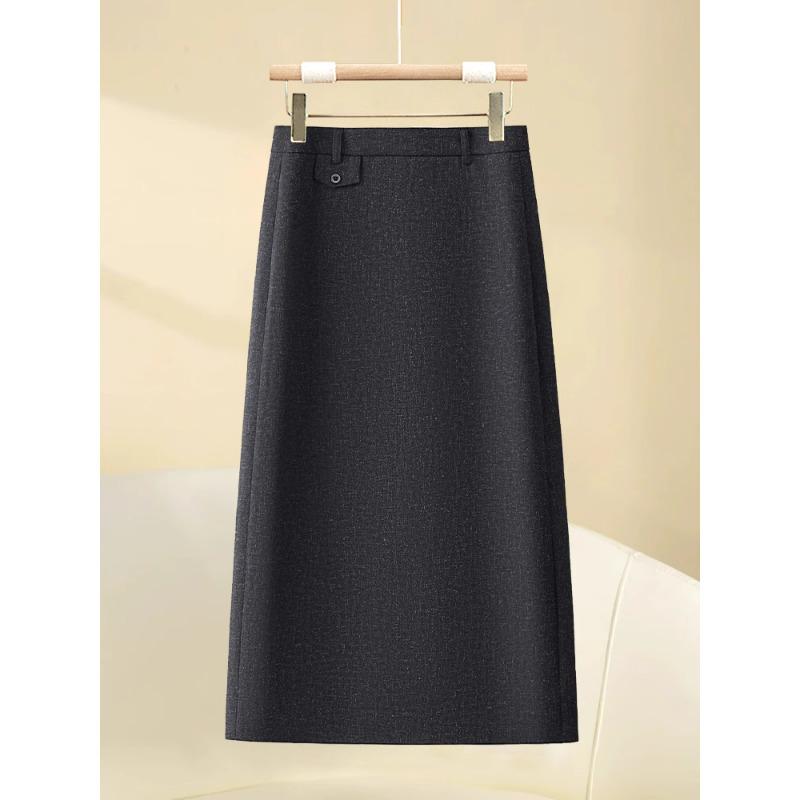 

Spring 2025 Women s High-Waist Black A-Line Midi Bodycon Skirt 30/2XL Recommended for 125-135 jin чорний колір сірий
