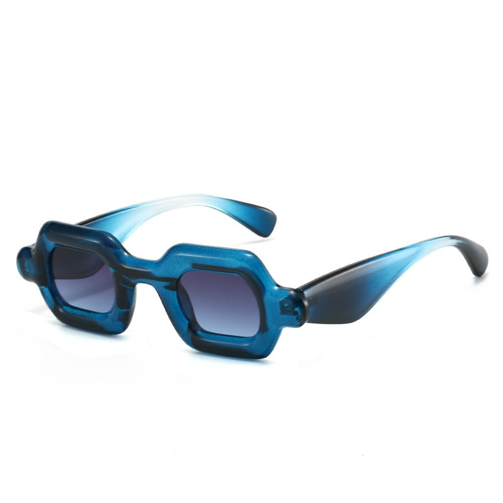 Unique Y2K Candy Color Small Square Women Sunglasses Fashion Brand Designer Unique Wide Legs Men Punk Gradient Shades UV400