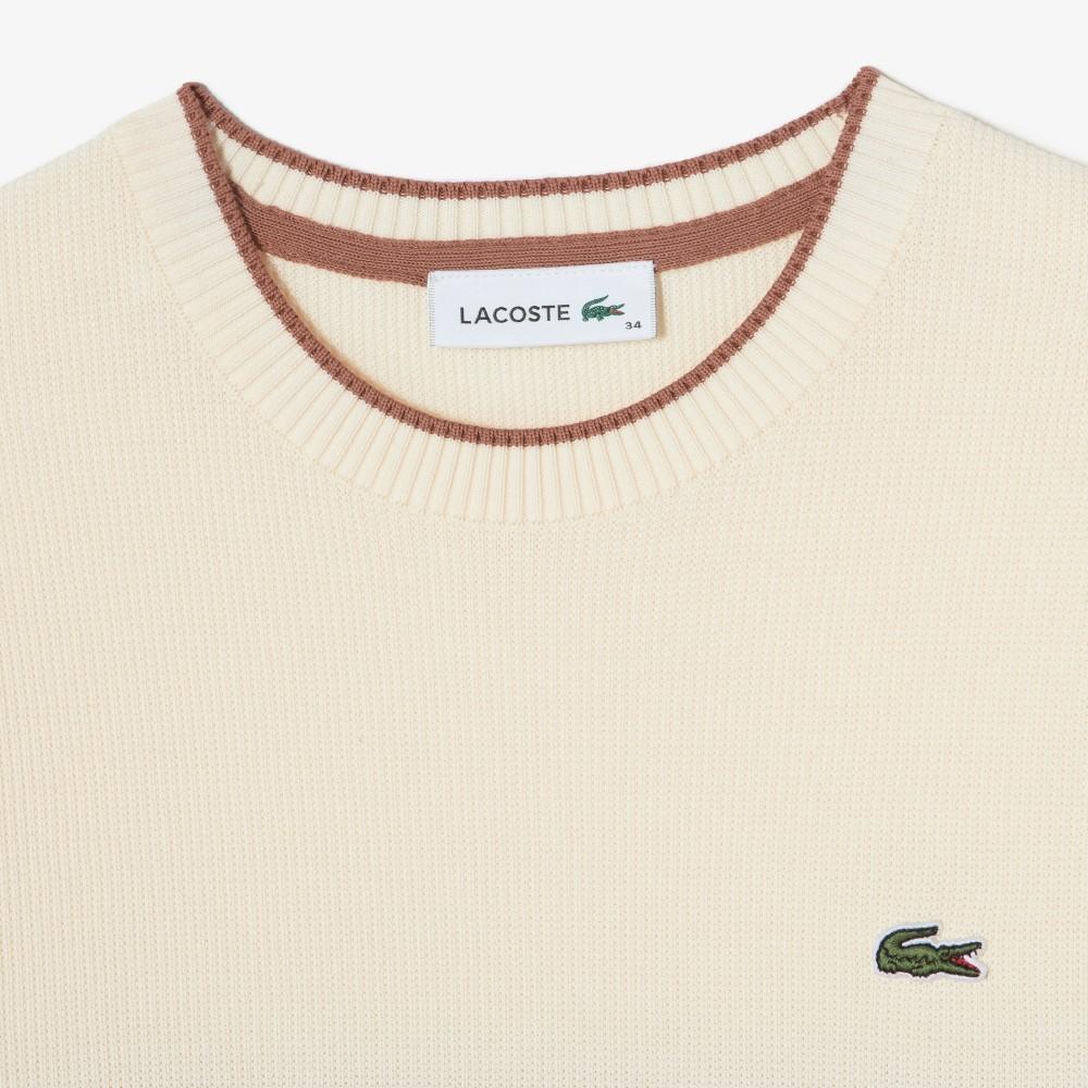 [lacoste] Women's Striped Short-Sleeve Sweater AF415E-56G056
