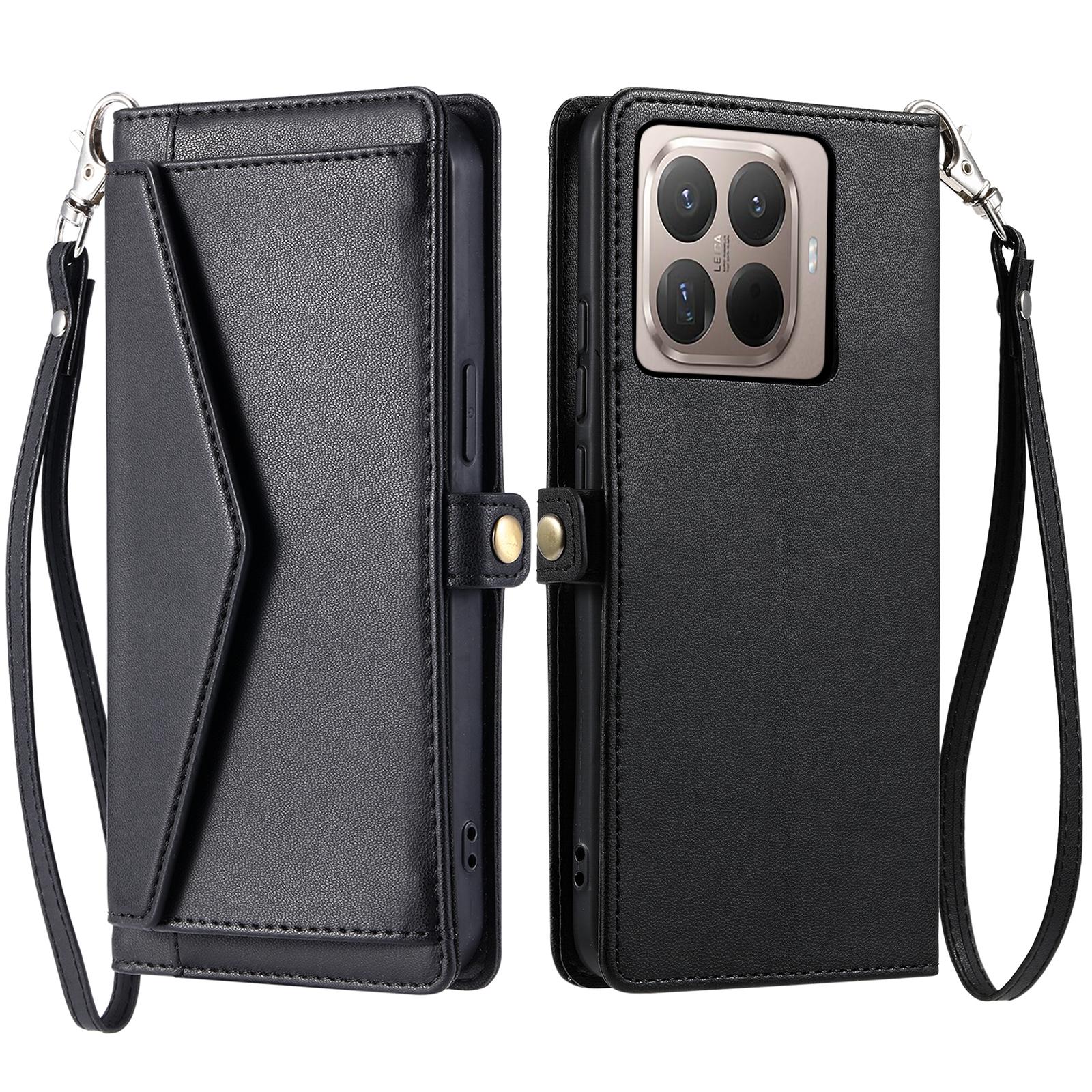 

For Xiaomi 15T Pro Leather Case with Wrist Strap Wallet Stand Phone Cover