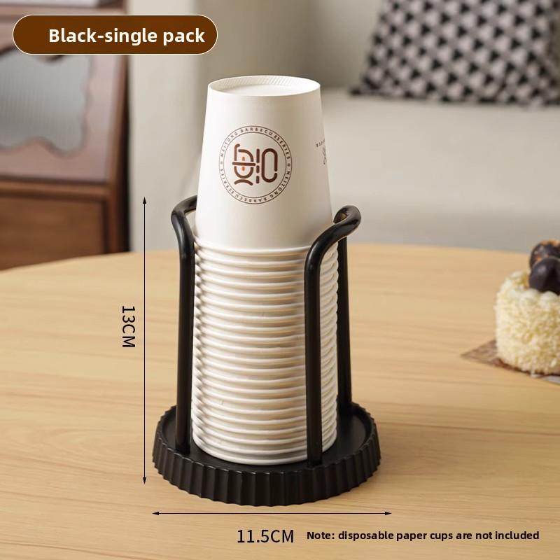 

Desktop Paper Cup Storage Rack - Take Cup Holder for Disposable Cups - Storage Rack for Coffee Shop and Tea Shop Cups [Black] 1 pack