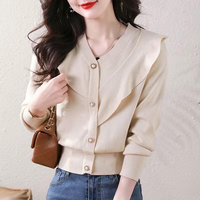 

Autumn new red sweater spring and autumn retro natal clothes long sleeve bottoming knitted sweater one size fits all бежевый