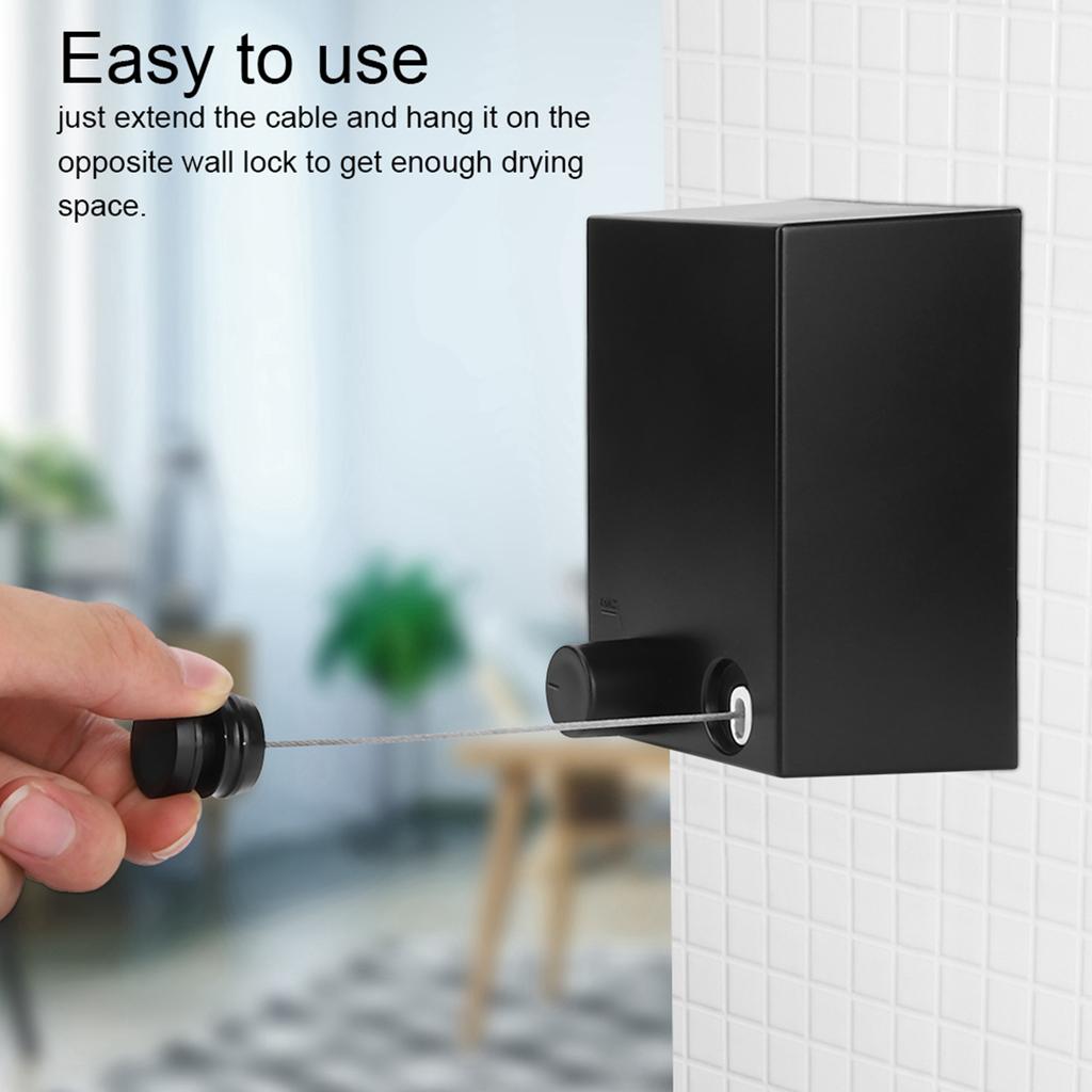 Telescopic   Clothesline Wall Mounted Clothes Drying Rope String Stainless Steel for Bathroom Laundry