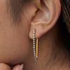 Youthway Minimalist Zircon Chain Tassel Earrings For Women  Gold Plated Stainless Steel Earrings Simple Fashion Jewelry Gift