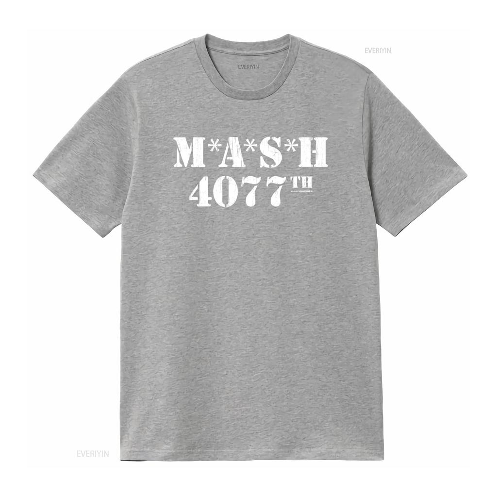 MASH 4077th Distressed T Shirt for Men Vintage Style Print vintage Washed Soft Casual Comfortable Slightly Stretched Breathable