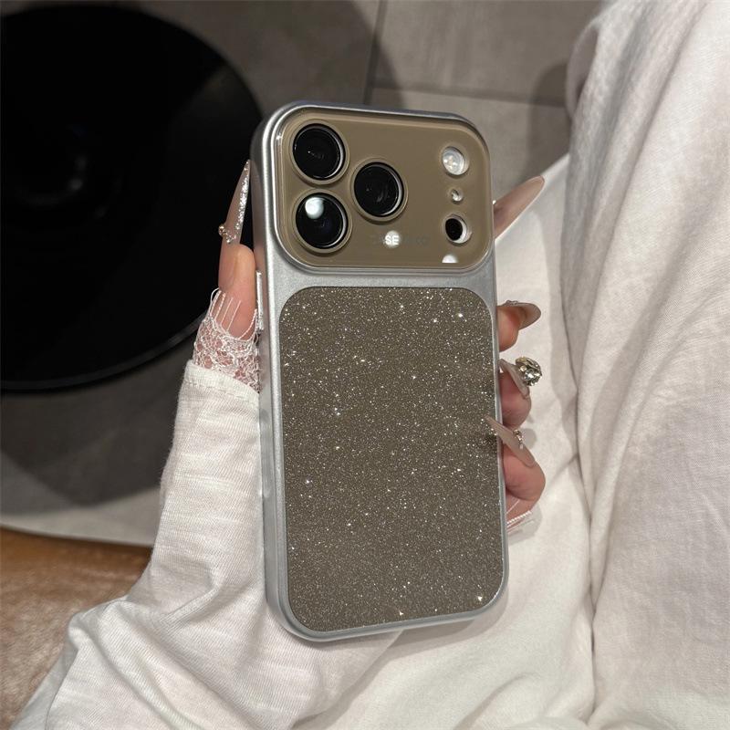 iPhone 17 Pro Case with Large Window, Compatible with Apple 16 Pro, Glitter Design, Includes 15 Pro Lens Film, Fits 14 Pro Model
