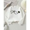 Girls' Long-Sleeve Casual Crewneck Sweatshirt | Smile Flower Design, Suitable For Outdoor Sports And Everyday Wear In