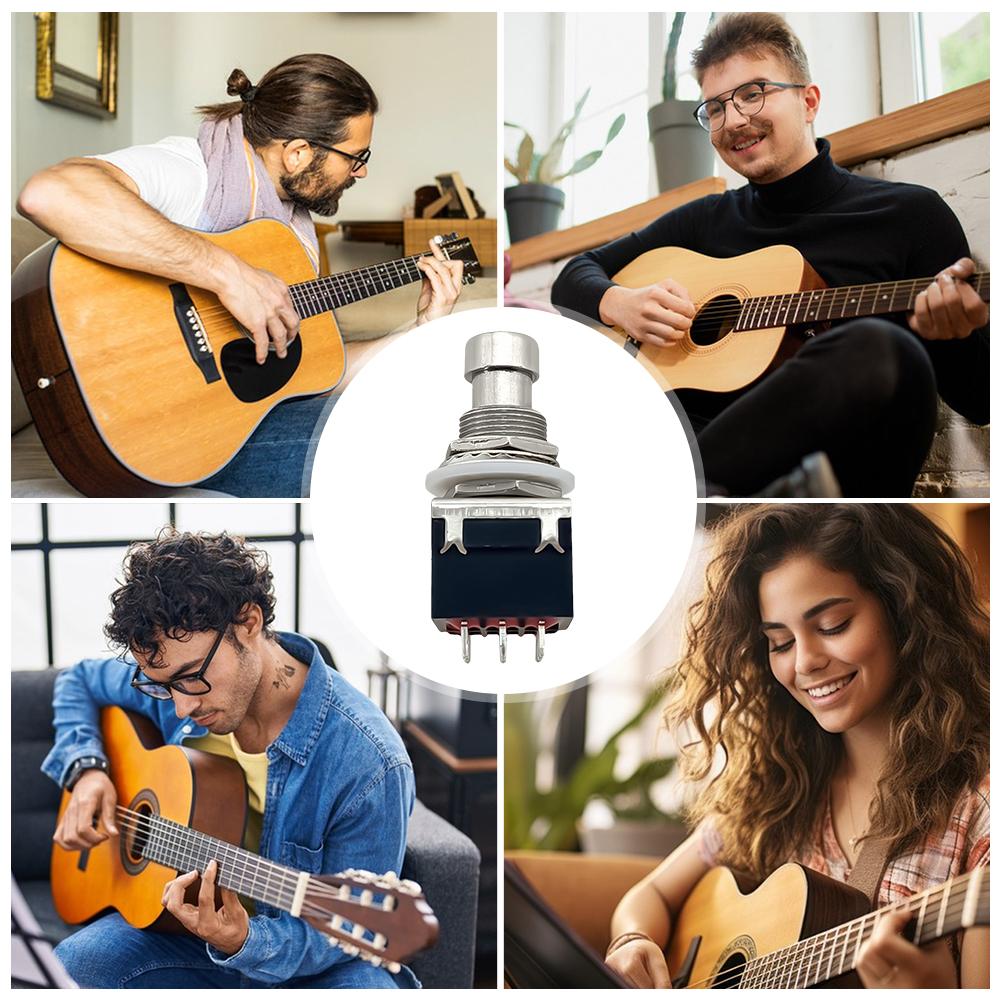 5 Stück Gitarren-Effektpedal 3PDT Fußschalter 9 Pins Gitarreneffekte Druckknopf-Fußschalter Gitarren-Effektpedal Druckknopf-Fußschalter