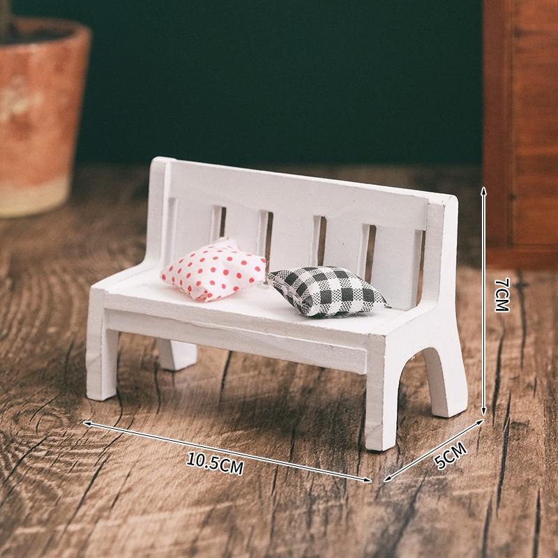 Doll House Mini Home Office Decoration Color Small Bench Shooting Background Props Decoration Mini Wooden Tables and Chairs